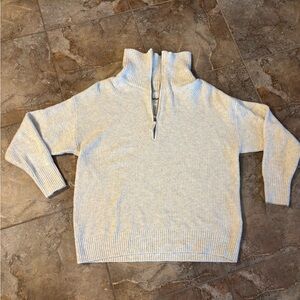 Aerie Off-White Zip-Up Sweater
